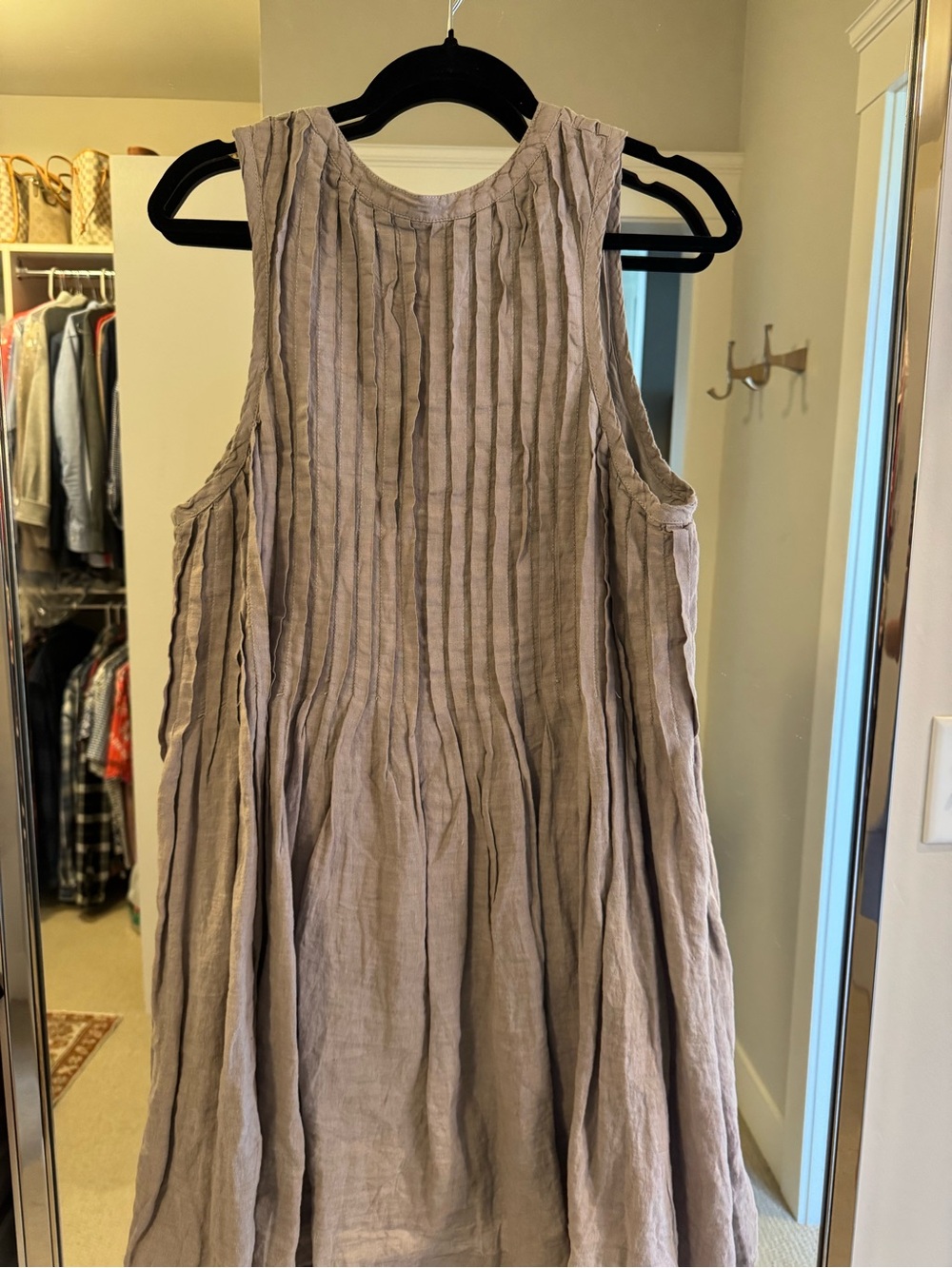 Anthropologie Light Gray Linen Button-Front Top - Picture 4 of 5